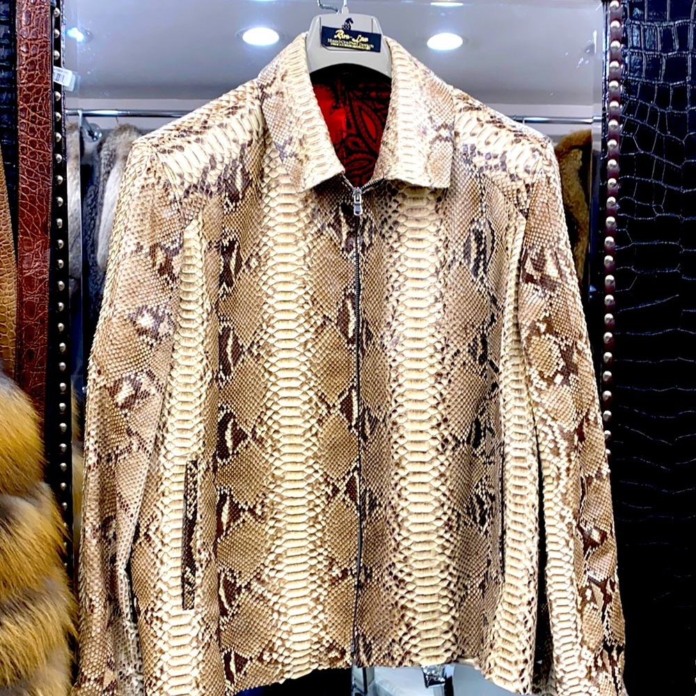 Custom made snakeskin jacket in  made in New York